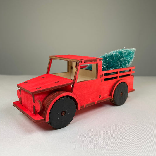Truck with Christmas Tree - Flatpack Model Kit by Curious Rabbit ®