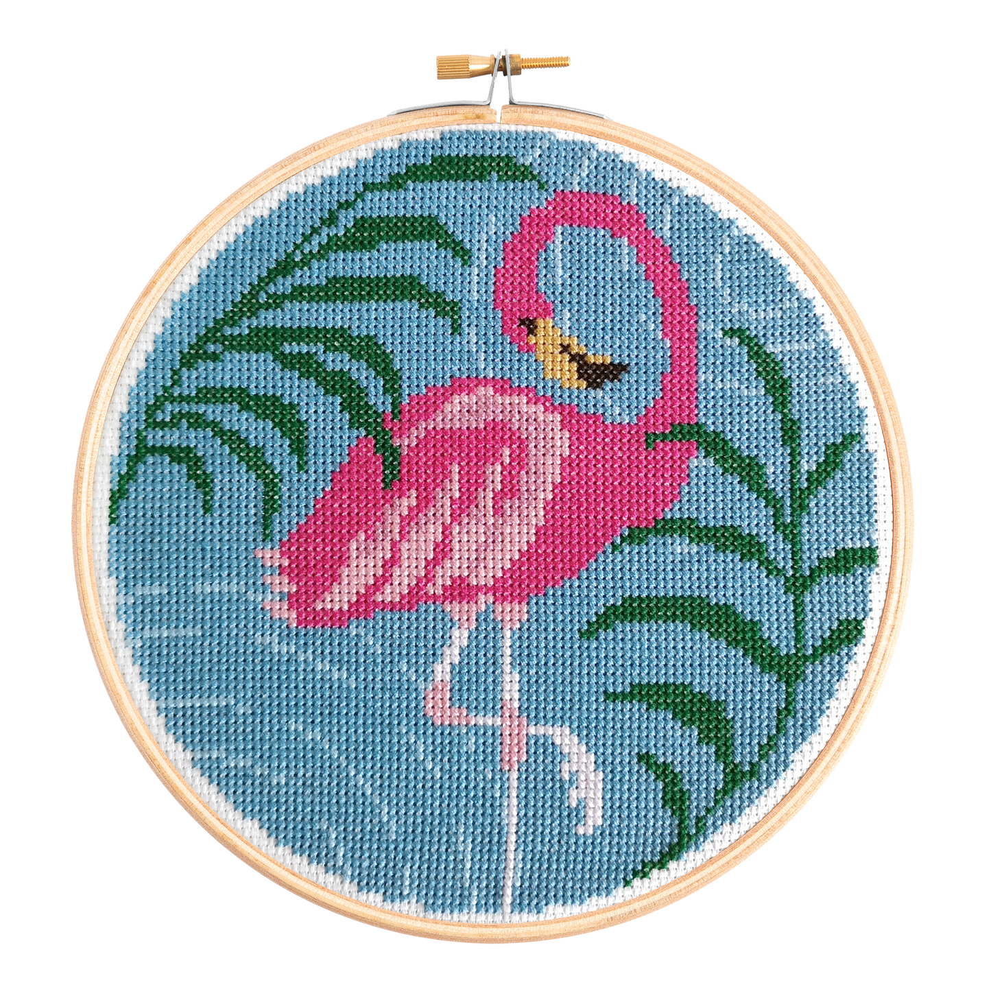 'Flamingo' Bird Cross Stitch Kit for Beginners