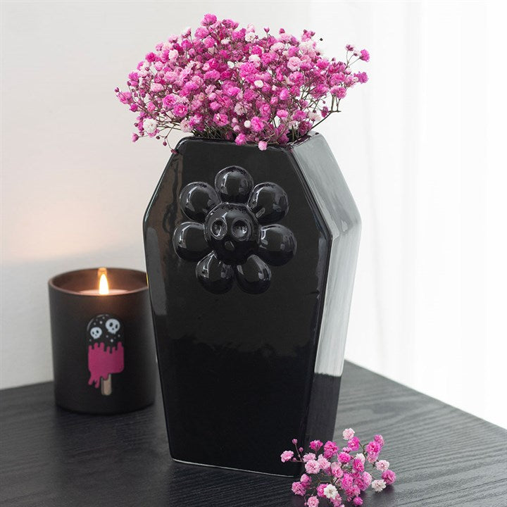 Black Coffin Flower Vase | Gothic Home Decor Vase