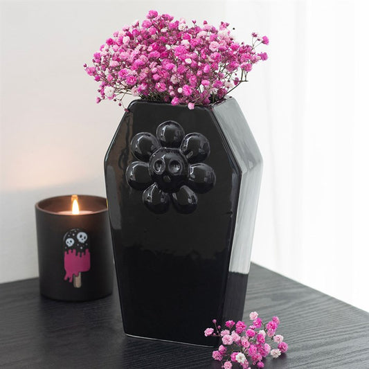 Black Coffin Flower Vase | Gothic Home Decor Vase