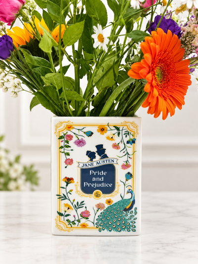 Book Vase: Pride and Prejudice – Jane Austen Ceramic Book Vase