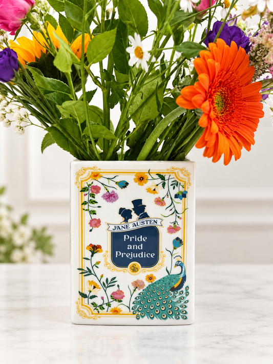 Book Vase: Pride and Prejudice – Jane Austen Ceramic Book Vase