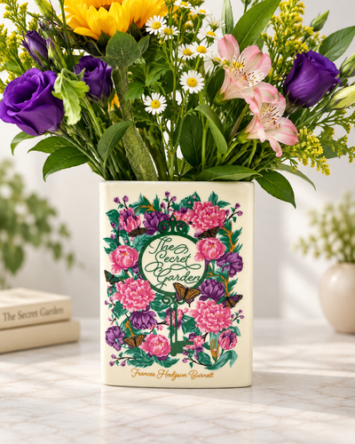 Book Vase: The Secret Garden Pink
