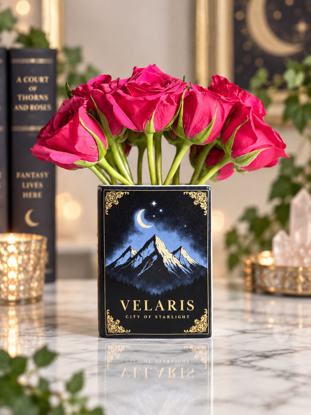 Book Vase: A Court of Thorns & Roses Ceramic Book Vase