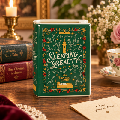 Book Vase: Sleeping Beauty Ceramic Book Vase