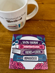 Slow burn. Forbidden love. Friends to lovers. Romantasy Ceramic Coaster
