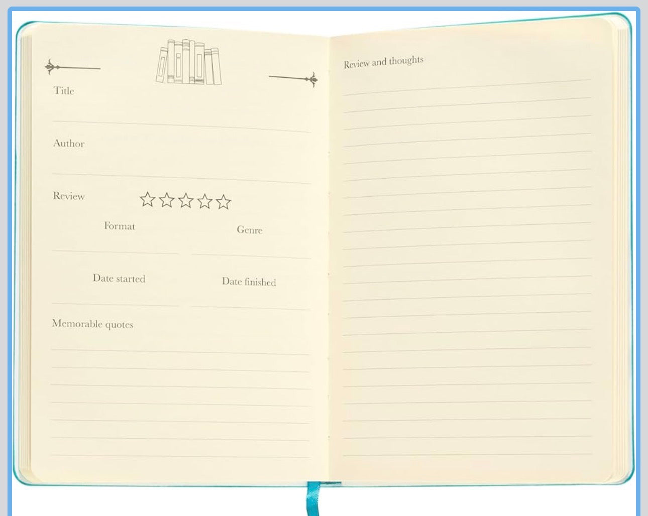 Book Journal | Reading Log & Review Notebook – A5 Book Tracker Notebook for Book Lovers