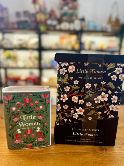 Little Women Book Vase Gift Set | Literary Vase, Classic Novel & Journal Gift