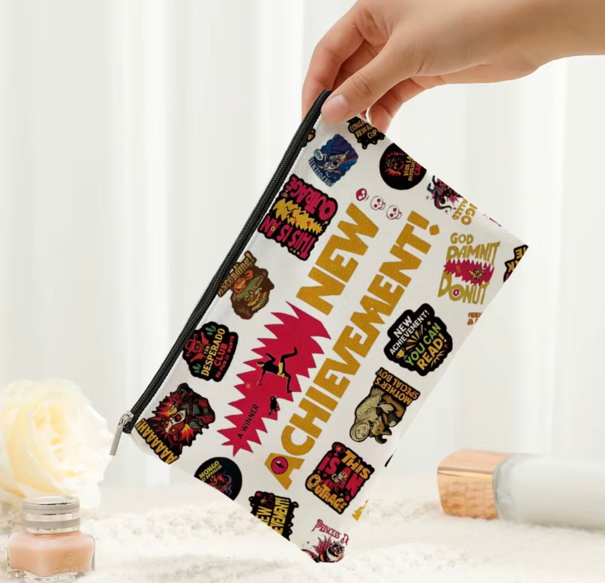 Fantasy Book Lover Makeup Bag Dungeon Crawler Carl – New Achievement!