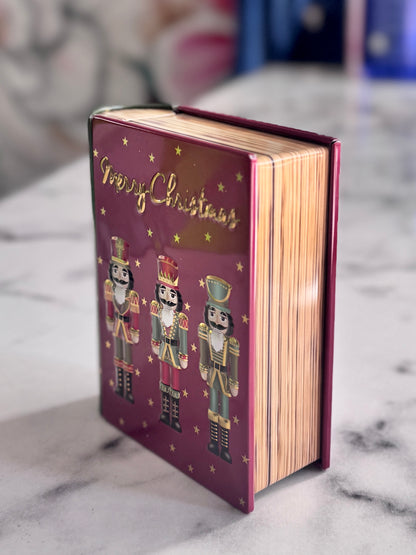 Traditional Christmas Book Tin – Decorative Festive Storage