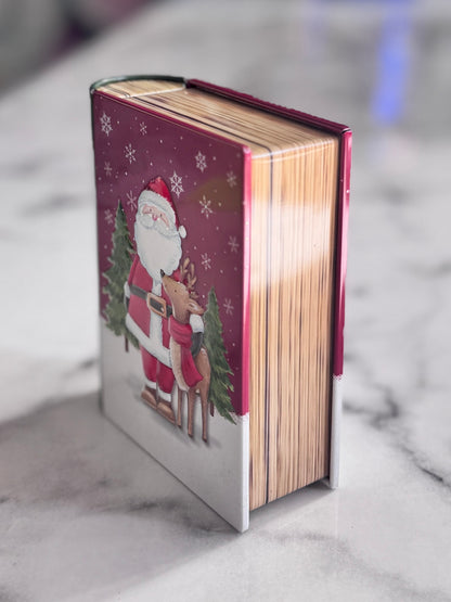 Traditional Christmas Book Tin – Decorative Festive Storage