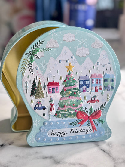 Christmas Snow Globe Tin – Festive Gift & Storage Tin