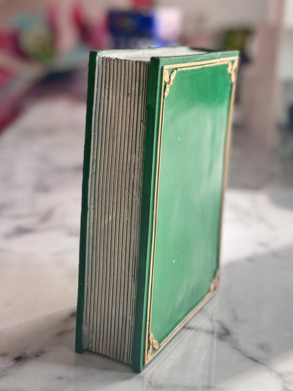 LED Light Up Christmas Book Green & Gold with Timer