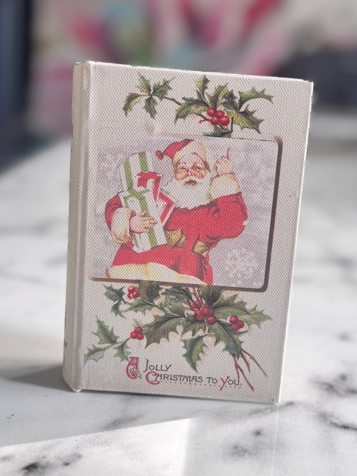 Traditional Santa Claus Book Storage / Gift Wooden Box – 14cm