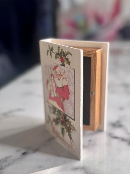 Traditional Santa Claus Book Storage / Gift Wooden Box – 14cm
