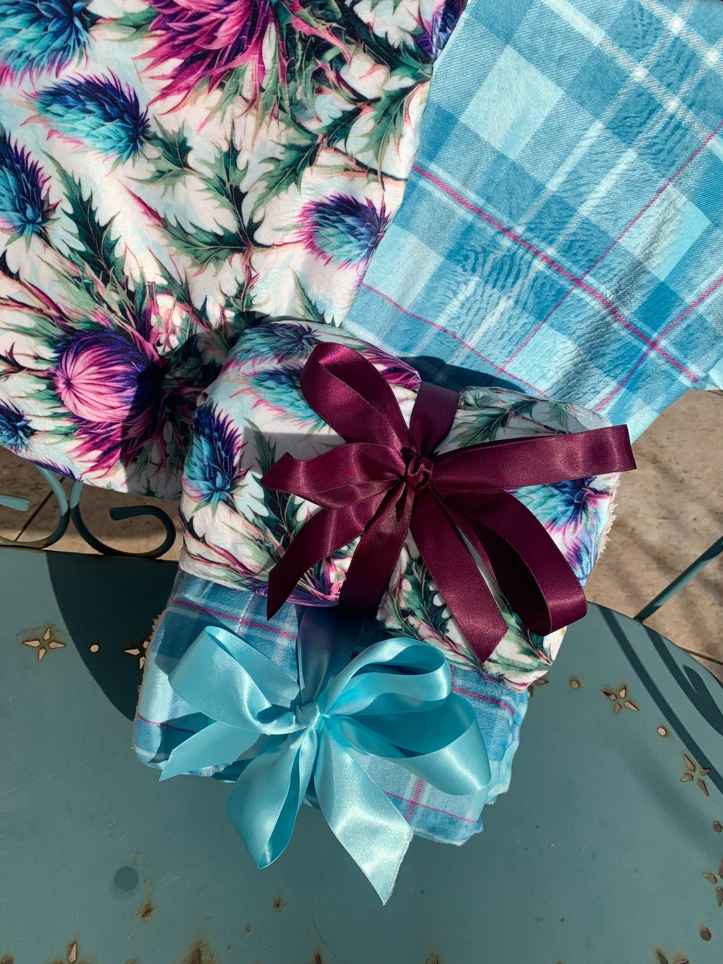 Pet Snuggle Blanket Turquoise Tartan