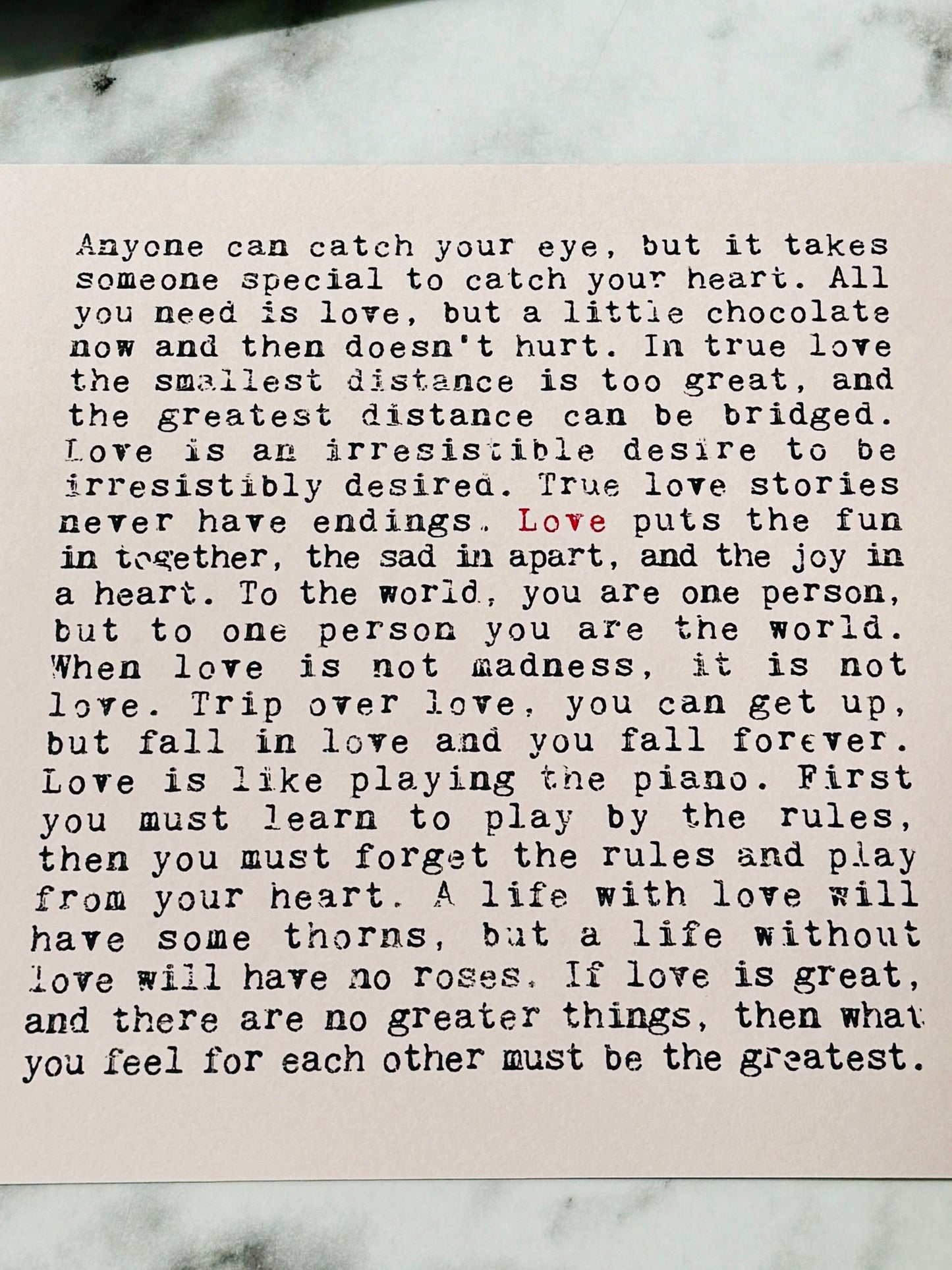Love Wise Words Print
