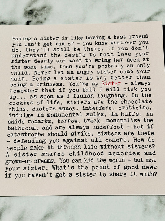 Sister Wise Words Print