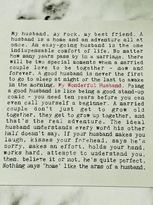 Husband Wise Words Print