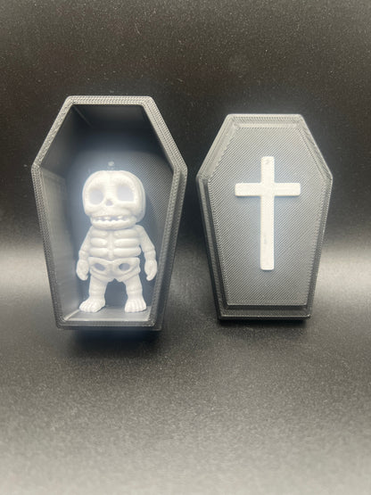 Coffin with skeleton