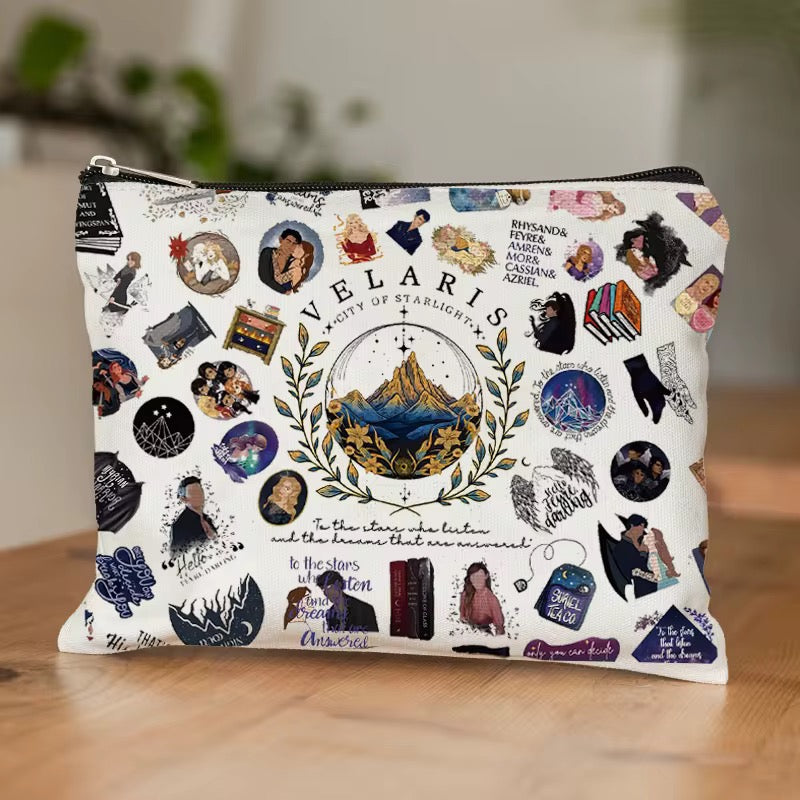 Fantasy Book Lover Makeup Bag Velaris Bookish Collage