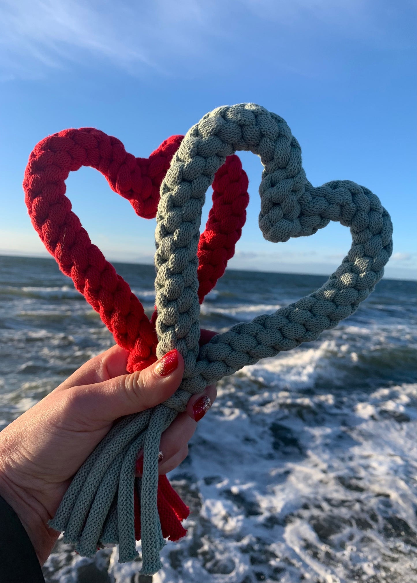 Handmade Dog Toy Rope Love Heart
