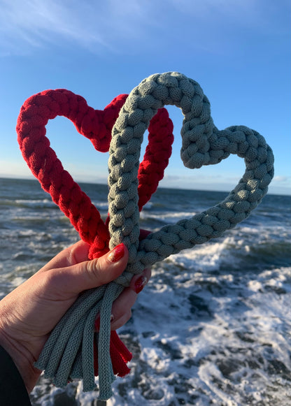 Handmade Dog Toy Rope Love Heart