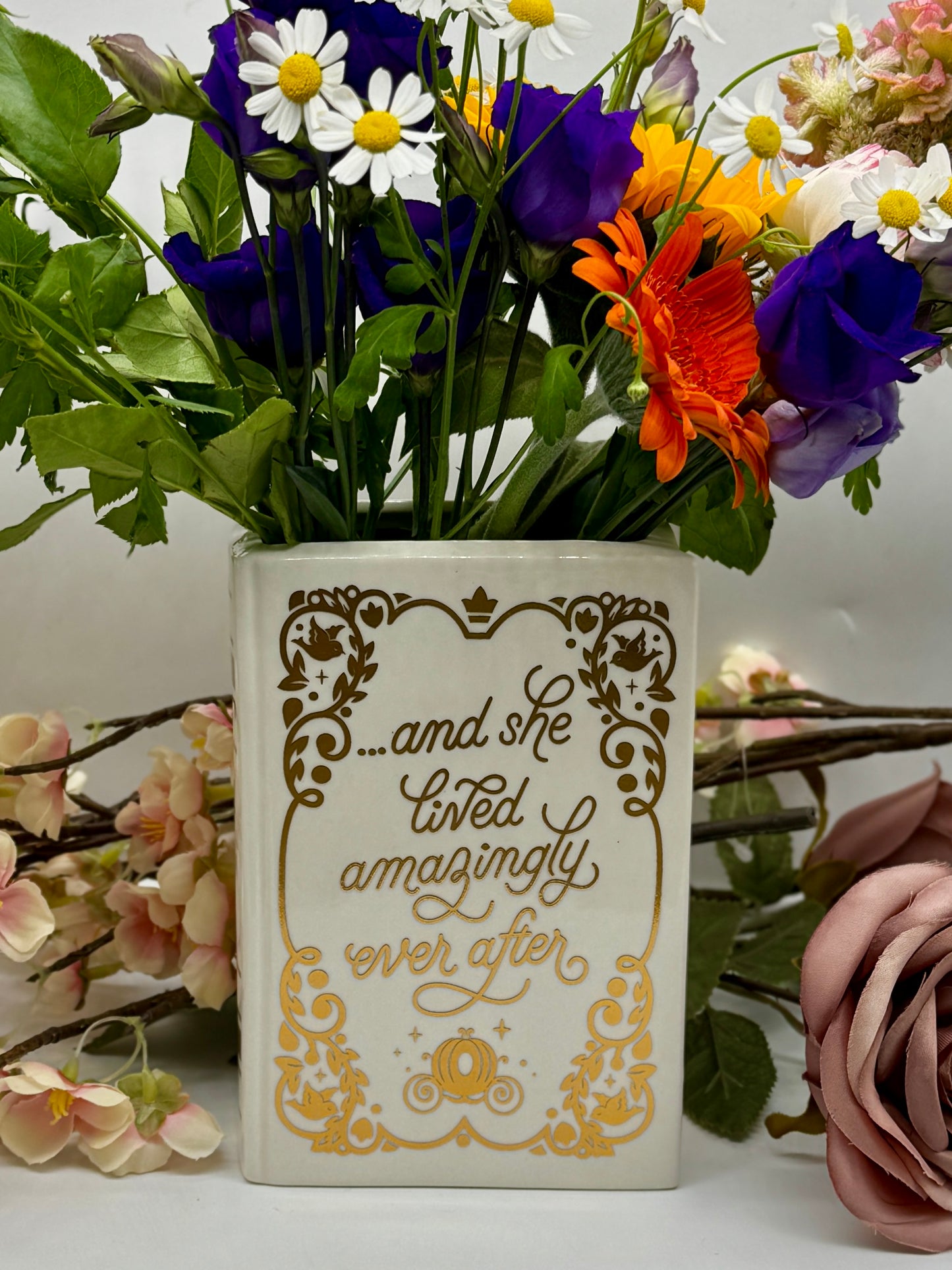 Book Vase: “And She Lived Amazingly Ever After”