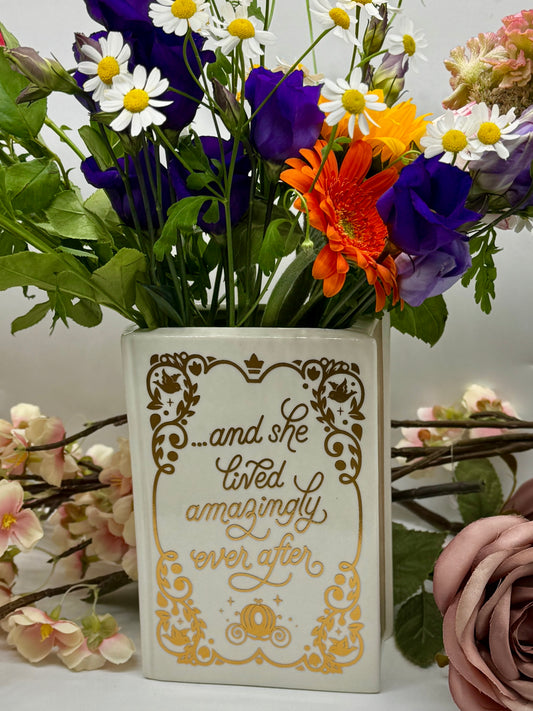 Book Vase: “And She Lived Amazingly Ever After”