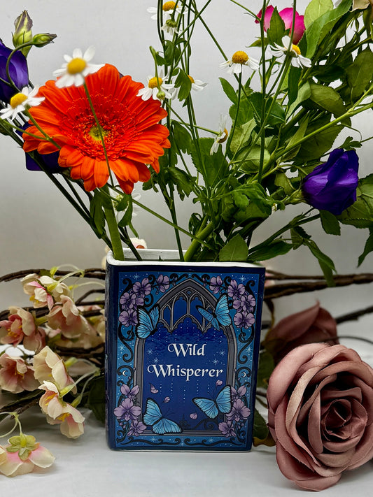 Book Vase: Butterfly Ceramic Book Planter