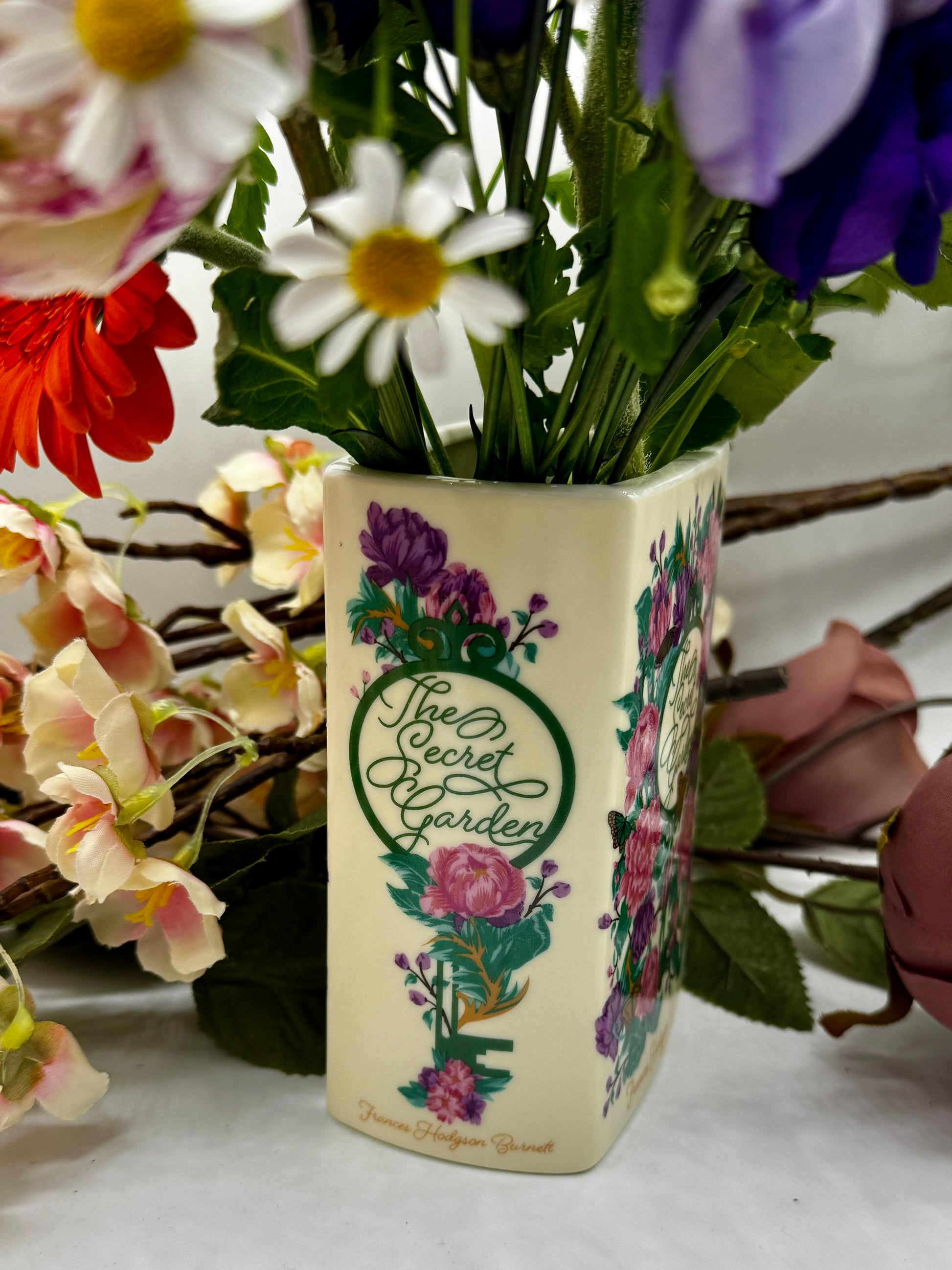 Book Vase: The Secret Garden Pink