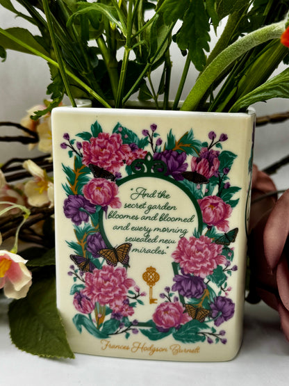 Book Vase: The Secret Garden Pink
