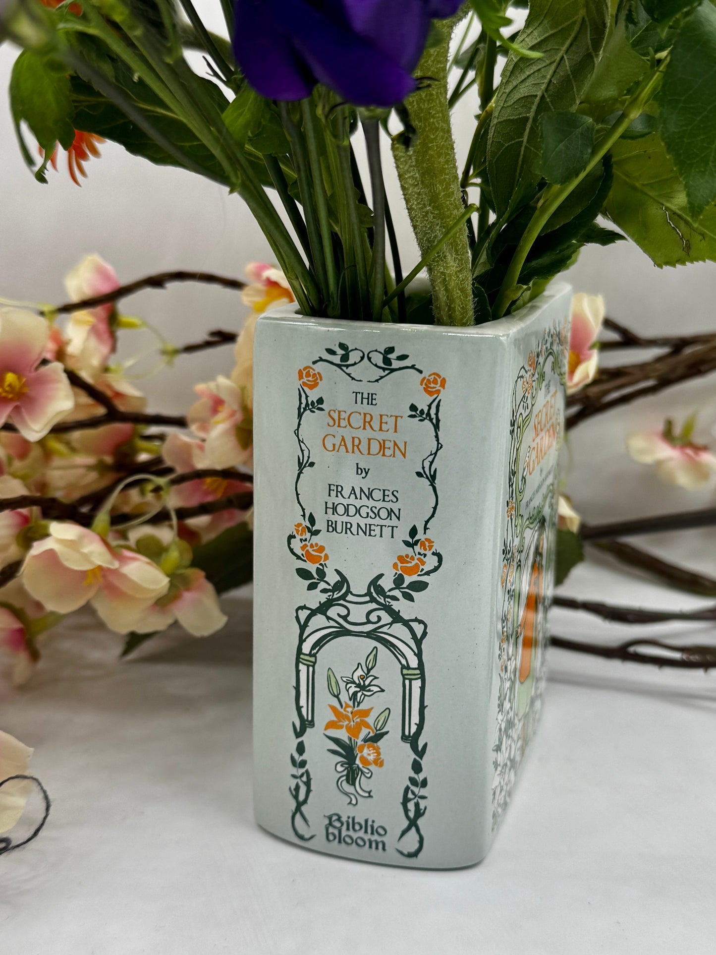 Book Vase: The Secret Garden Green
