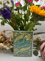 Book Vase: Pride and Prejudice Book Vase Blue & Gold