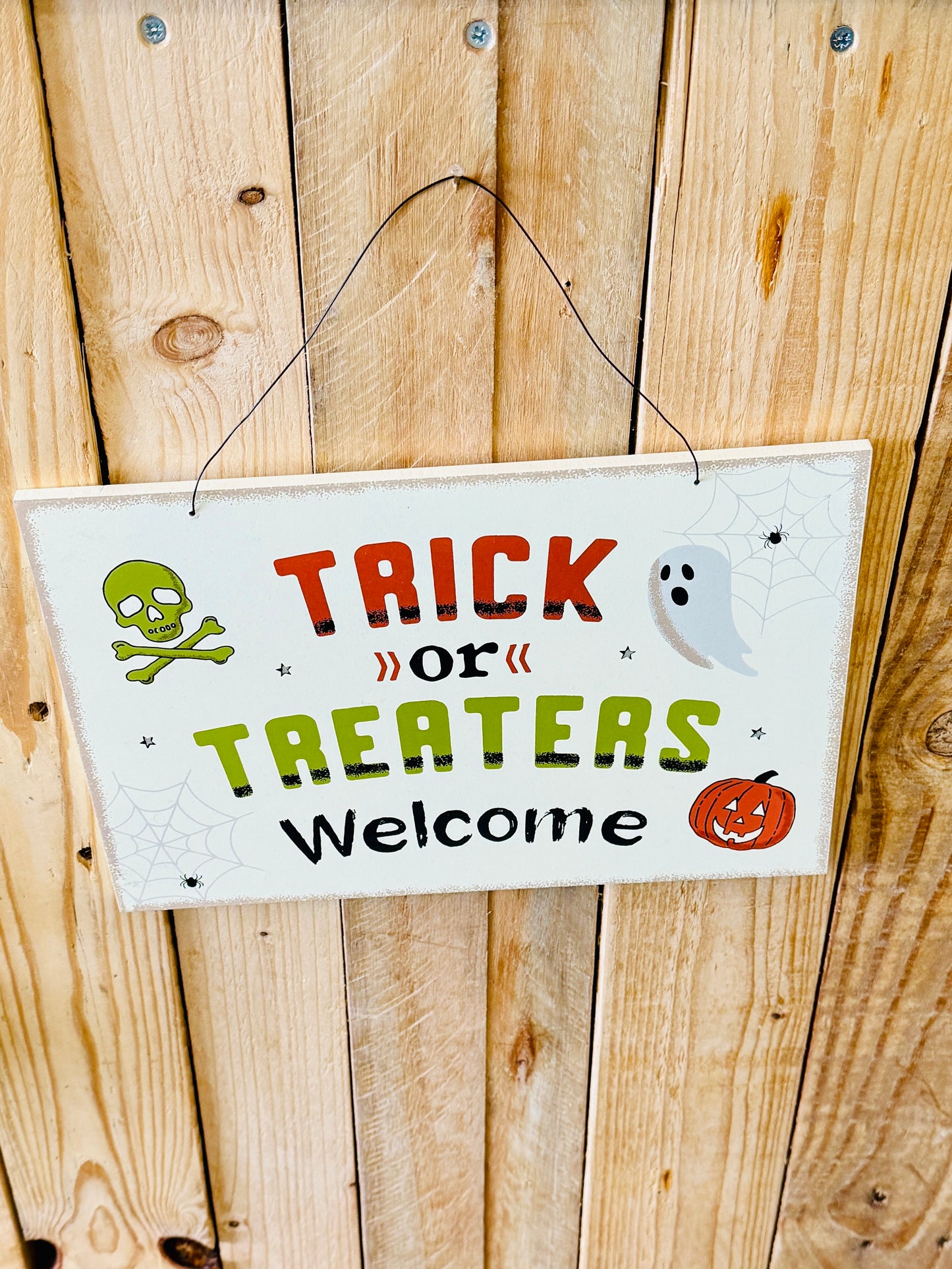 🎃 Welcome Trick or Treaters! 🕸️ Halloween Hanging Sign 🎃