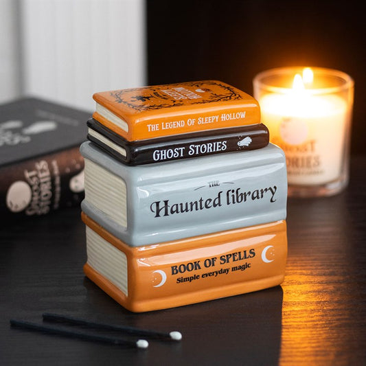 Haunted Library Book Stack Oil Burner & Wax Warmer