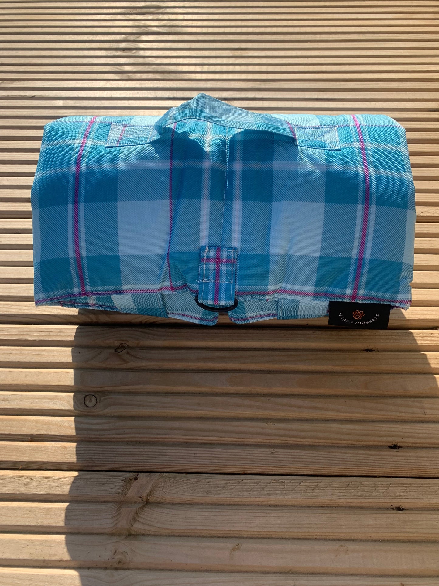 Turquoise Tartan Pet Travel and Settle Mat