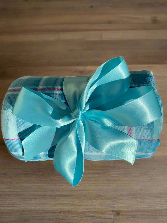 Pet Snuggle Blanket Turquoise Tartan
