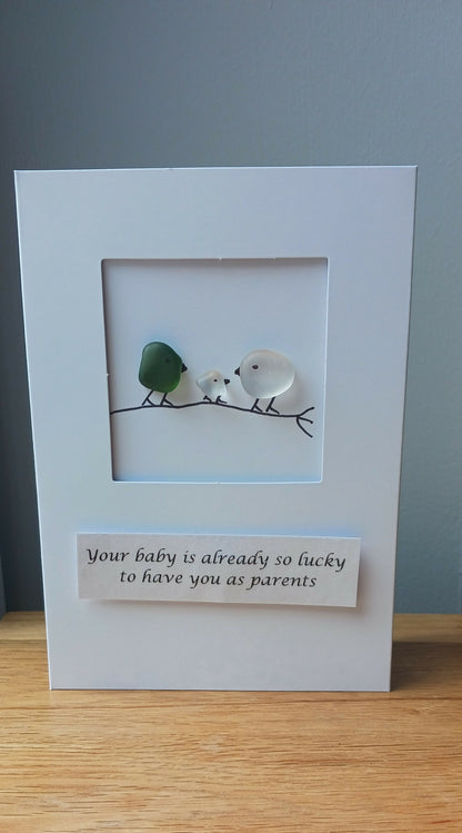 Sea Glass Card - Baby Greeting Card, Baby Shower, Christening