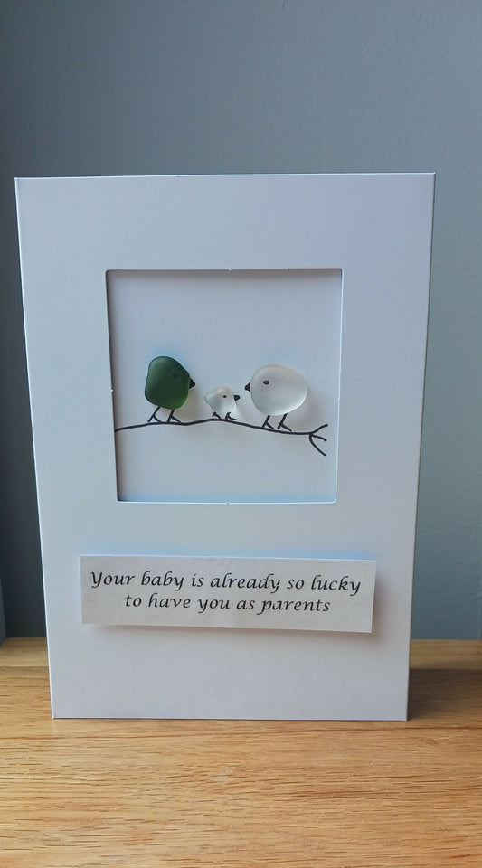 Sea Glass Card - Baby Greeting Card, Baby Shower, Christening
