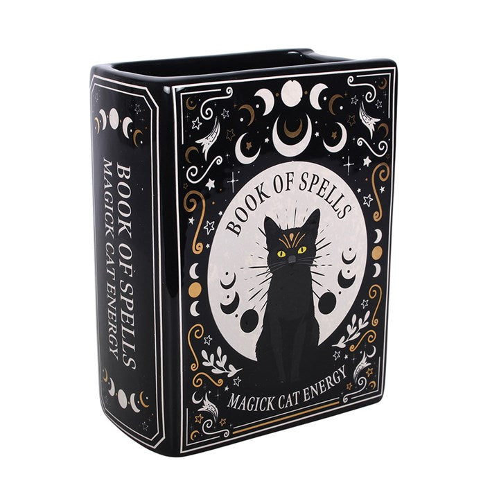 Book Vase: Book of Spells Cat Vase | Magick Cat Energy