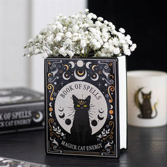 Book Vase: Book of Spells Cat Vase | Magick Cat Energy