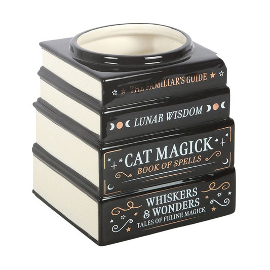 Cat Magick Book Stack Vase | Witchy Cat Lover Home Decor