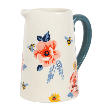 Flower Jug: Bee & Bloom Ceramic Flower Jug