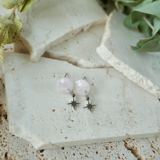 Quartz Mini Charm Stud (Star)