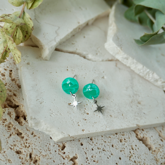 Quartz Mini Charm Stud (Star)