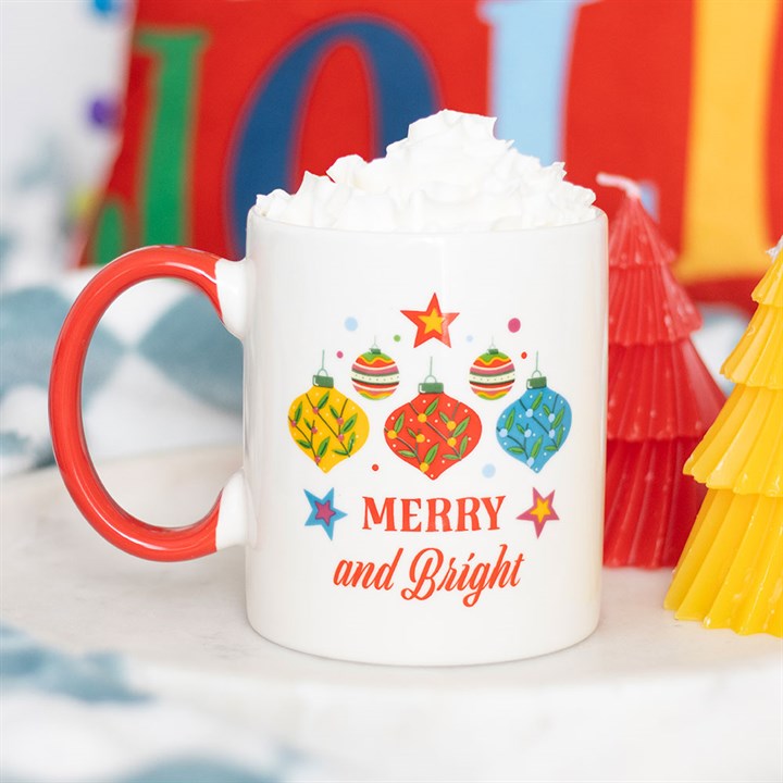 Merry and Bright Ceramic Christmas Mug – 450ml