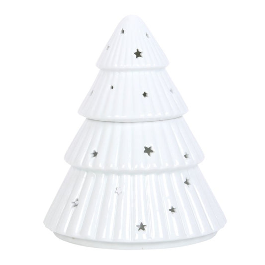 White Christmas Tree Ceramic Oil Burner