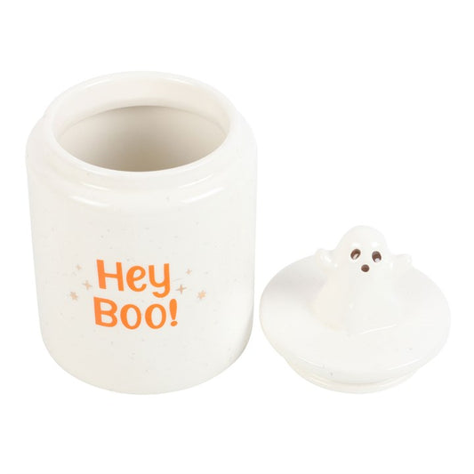 Ghost Ceramic Storage Jar: Hey Boo