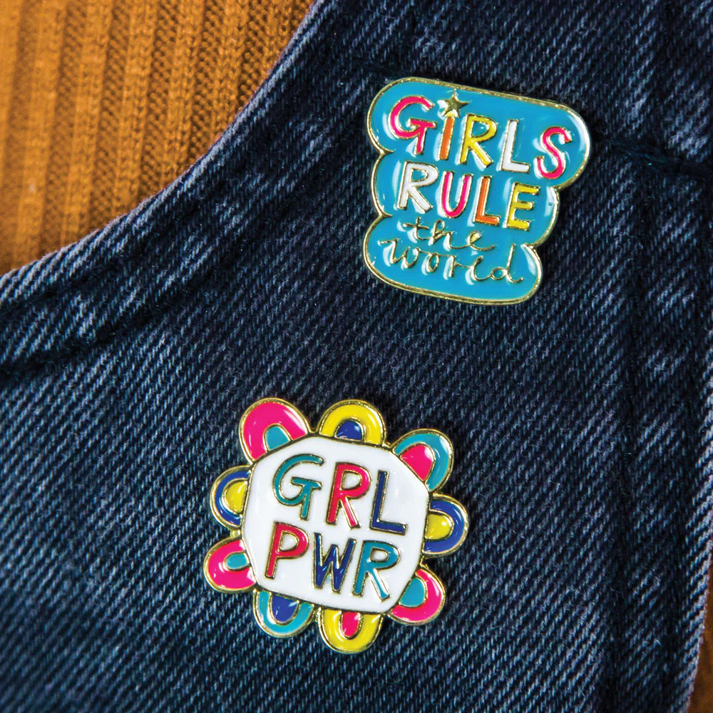 Pin Badge Set: Girls Rule & Girl Power